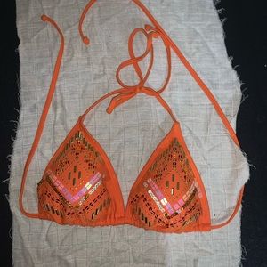 orange bikini top
